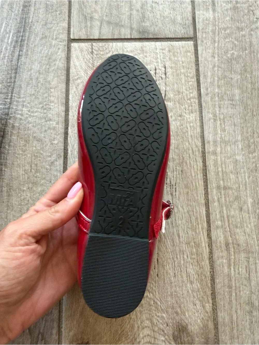 Girls' Red dress shoes with Rhinestone Buckle